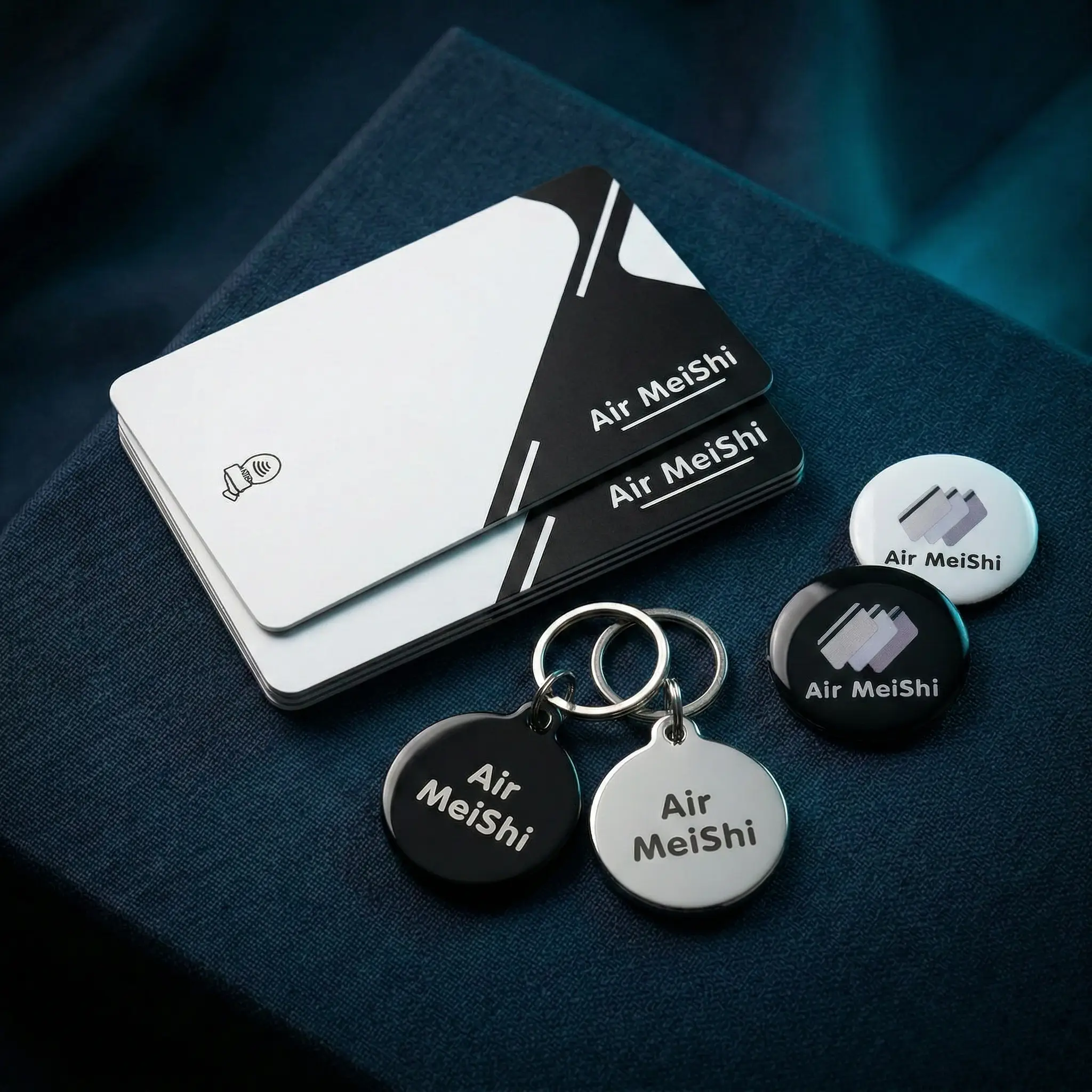 エア名刺 カード ステッカー キーホルダー ブラック＆ホワイト